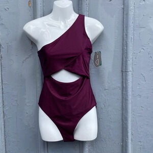 Simons BNWT Merlot  one piece cut out bathing suit, medium